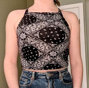 H&M Bandana High Neck Tank Top | Size Small